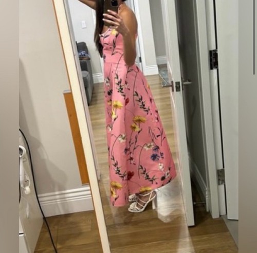 Oscar de le Renta One of a Kind Floral Pink Dress $6990 - Picture 3 of 9