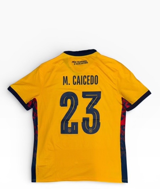 Men's Marathon Authentic Home Ecuador M. Caicedo # 23 Soccer