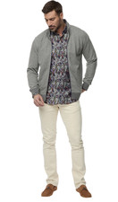 Robert Graham Renato Heather Gray Men's Cotton Cardigan Jacket Size 2XL 198