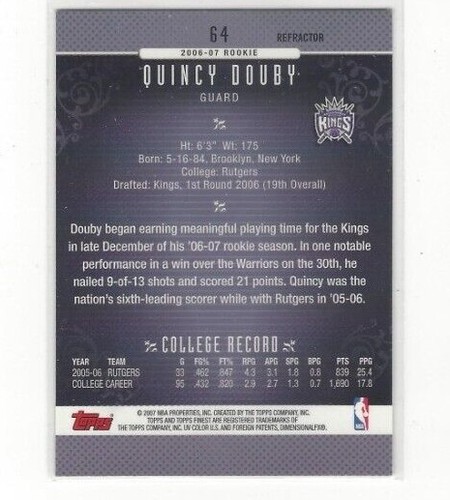 2006-07 TOPPS FINEST BASKETBALL REFRACTORS SERIES SINGLES - Picture 6 of 6