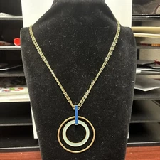 charming charlie necklace Gold Tone Chain Blue Long Adjustable Multi Strands
