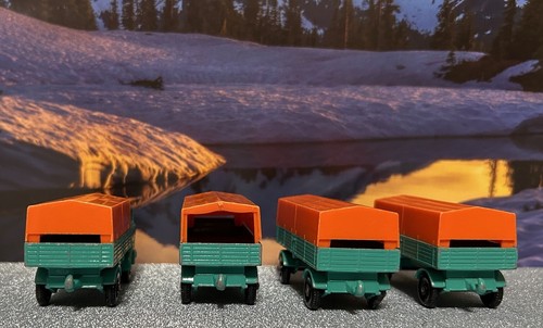 LESNEY MERCEDES BENZ Lt Green TRUCK WITH (3)Trailers w/Lids 1960's Matchbox - Picture 5 of 9