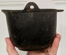 Antique Cast Iron Pot with Spout Cauldron Forging Primitive Cooking Rare  