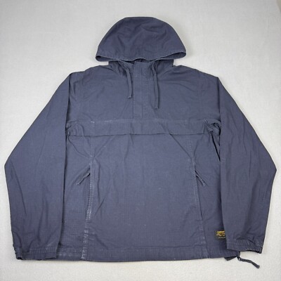 Carhartt WIP Jacket Mens Small Navy Vega Pullover Hooded Smock Anorak  Ripstop UK