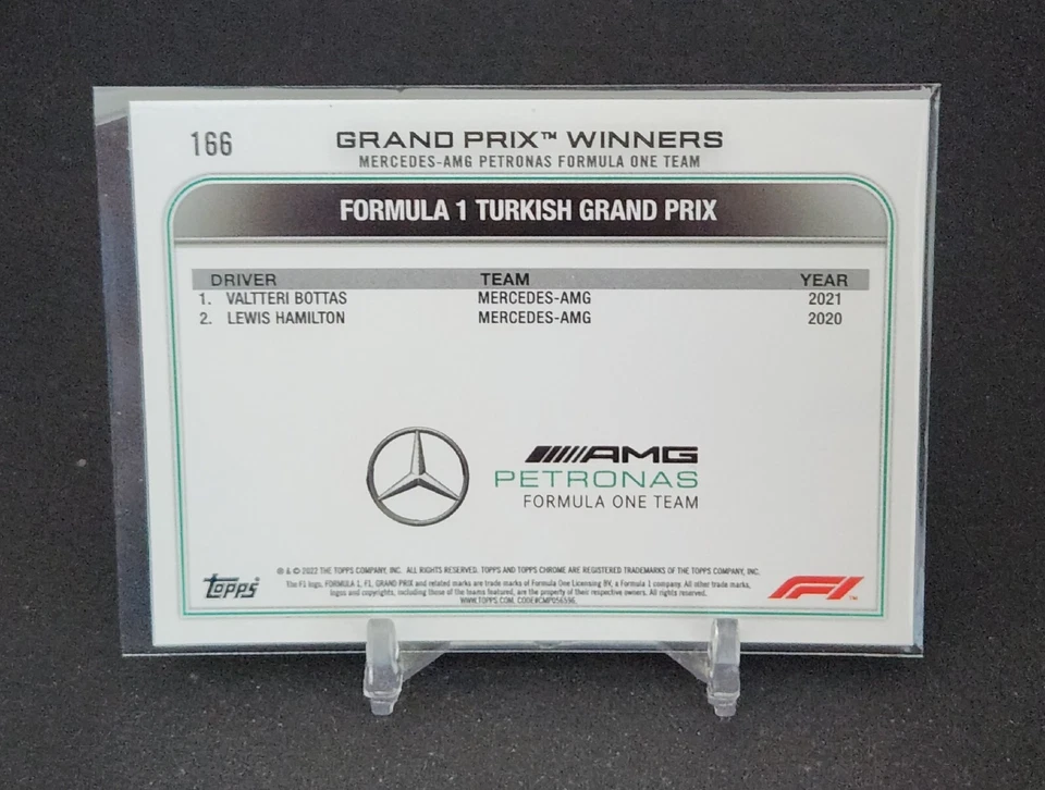 Valtteri Bottas 2022 Topps Chrome Formula 1 #166 Grand Prix Winner  - Image 2 of 2