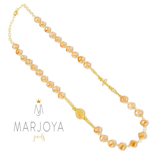Rosario in argento 925 dorato,rosè,collana girocollo,swarovski colorati 6 mm - Imagen 20 de 113