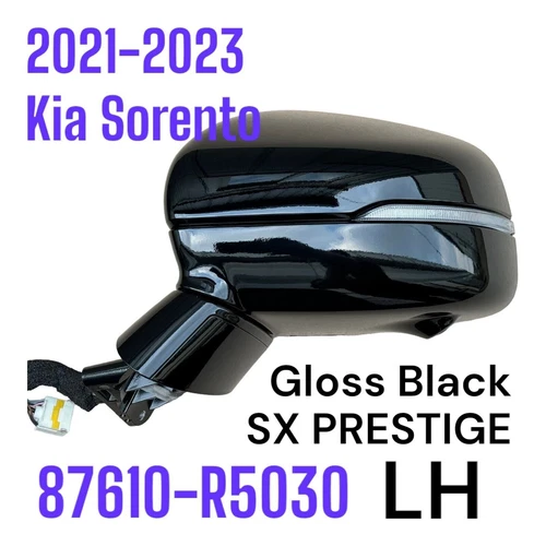 Kia Sorento SX Prestige Left Side Mirror Gloss Black Camera 87610R5030 2021-2023
