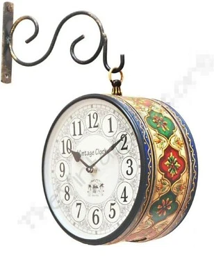 Vintage Railway Clock Victoria Vintage Double Side 12" Clock Home Decor Gift - Image 1 of 4
