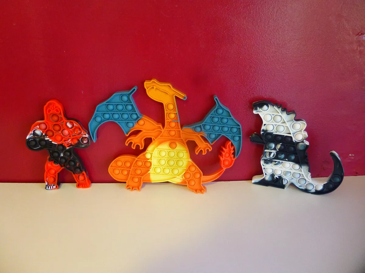 Red Pokemon Figures, Red Dragon Toy, King Dragon