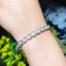 Bling Square Pave CZ Bridal Wedding Tennis Bracelet for Brides Jewelry Accessory