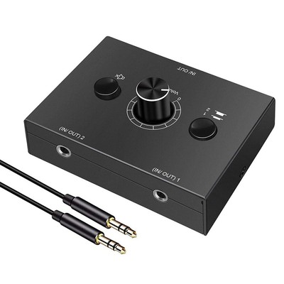 4 Port Audio Switch, 3.5mm Audio Switcher, Stereo AUX Audio Selector US