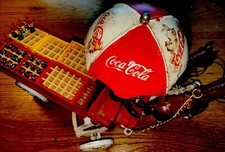 Cast Iron Coca-Cola Two 2 Horse Drawn Wagon W/Driver Umbrella Crates  Bottles