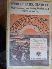 Vintage movie poster Sundown (1924 film) laurence trimble, harry hoyt,original