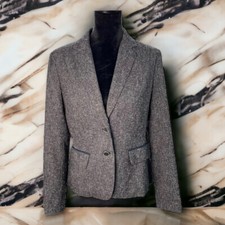 New York Company 7th Ave Blazer Jacket Womens Sz 8 Heath Gray Lined Poly Blend