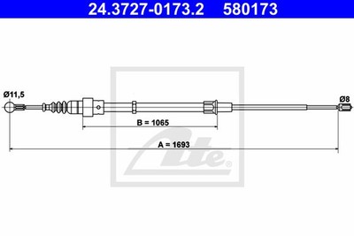 ATE Flessibile Del Freno Posteriore per BMW 1er 3er Touring X1 24.5125