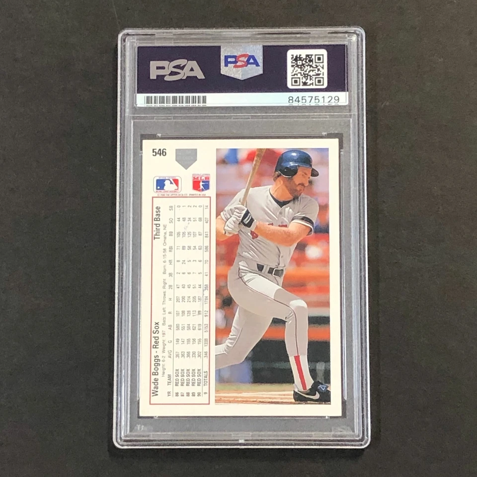 1991 Upper Deck #546 Wade Boggs Card PSA Slabbed Auto Red Sox - Image 2 of 2