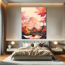 Japanese Canvas Wall Art Tranquil Painting Peaceful Decor Zen Art Print Decor