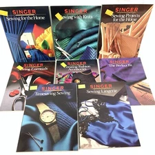 Vintage Lot of 8 Singer Sewing Reference Library Time Saving Books