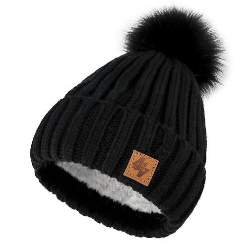 Kinder Mädchen Schal Mütze oder Set Winter Beanie Mütze Mädchen Mützen Strick Fleecefutter - Bild 3 von 34