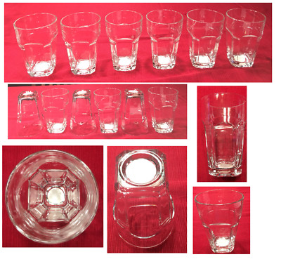 VINTAGE Circleware Tumblers 16 oz  Square Base Clear 6-Piece Set