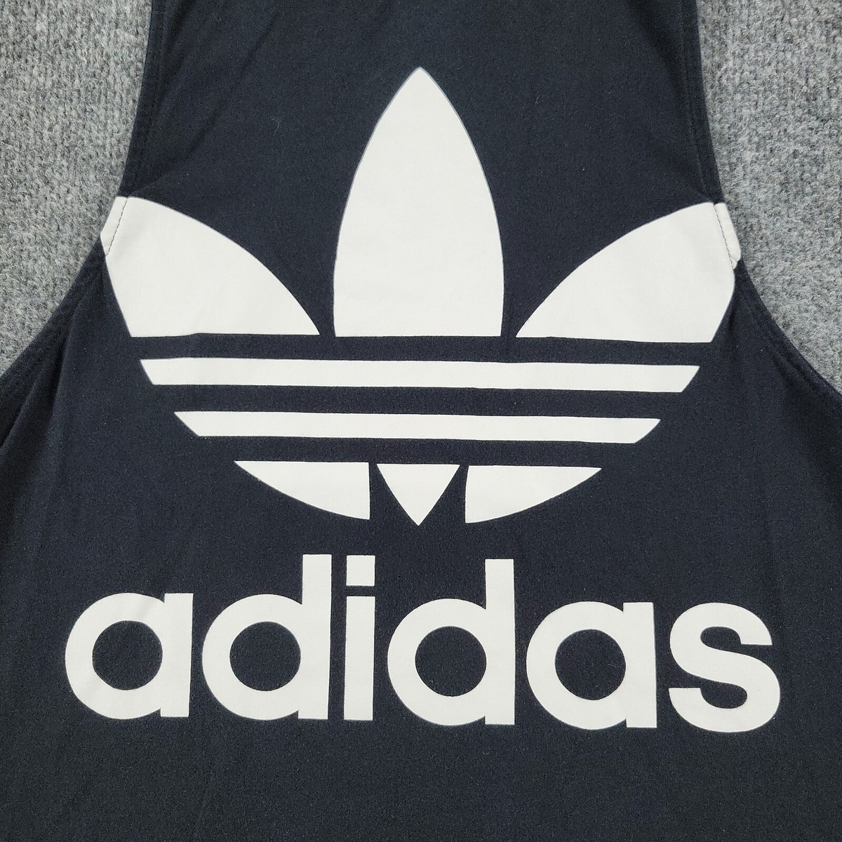 Adidas Tank Top Shirt Women's XS Black Trefoil Logo Graphic