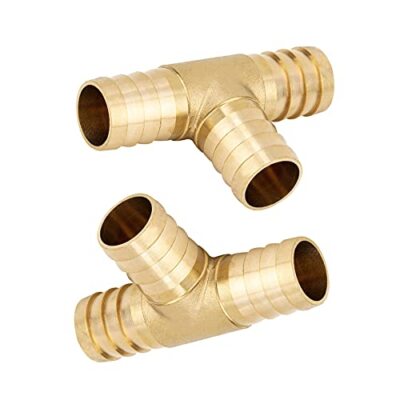 Metalwork Brass Hose Barb T Fitting 1'' Barbed x 1'' Barbed x 1'' Barbed Tee Uni...