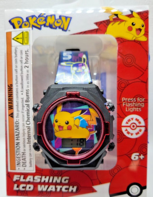 POKEMON, PIKUCHU, WRISTWATCH DIGITAL, LCD, 25 ON BAND,   BRAND NEW!!  (OBP)