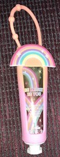 JUSTICE BE BRIGHT BE YOU RAINBOW SHIMMER HAND CREAM RASPBERRY SCENT BAG CHARM