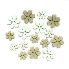 Lily FLP109 - White Flower Buttons Galore Embellishments - Craft Sewing Scrap