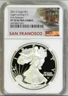2021 S $1 American Eagle Silver Proof T-2 Coin NGC PF70 UC First Releases