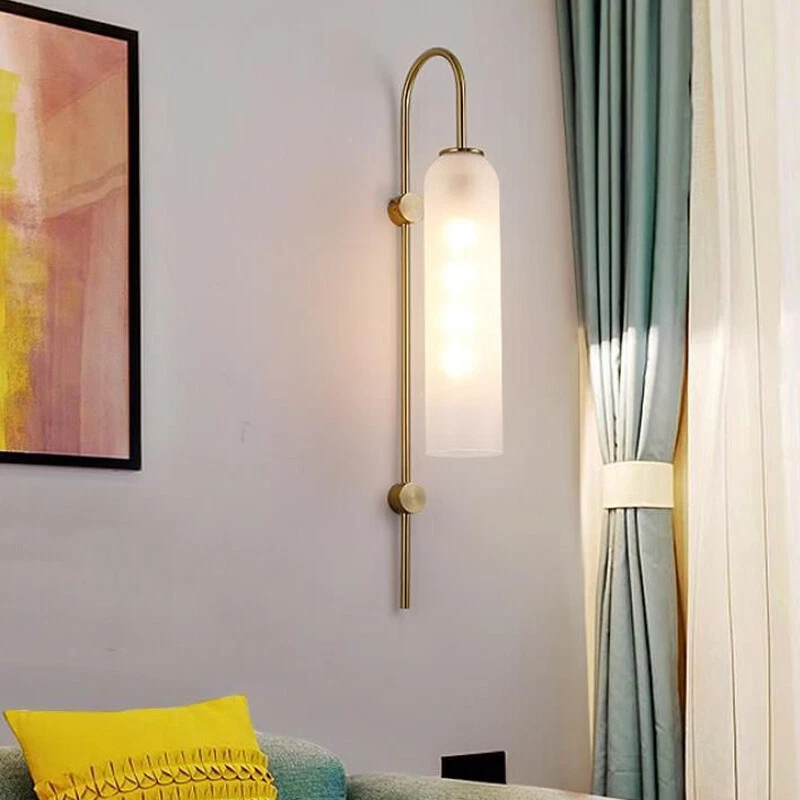 Glass Wall Light Bedroom Wall Lamp Home White Lighting Lobby