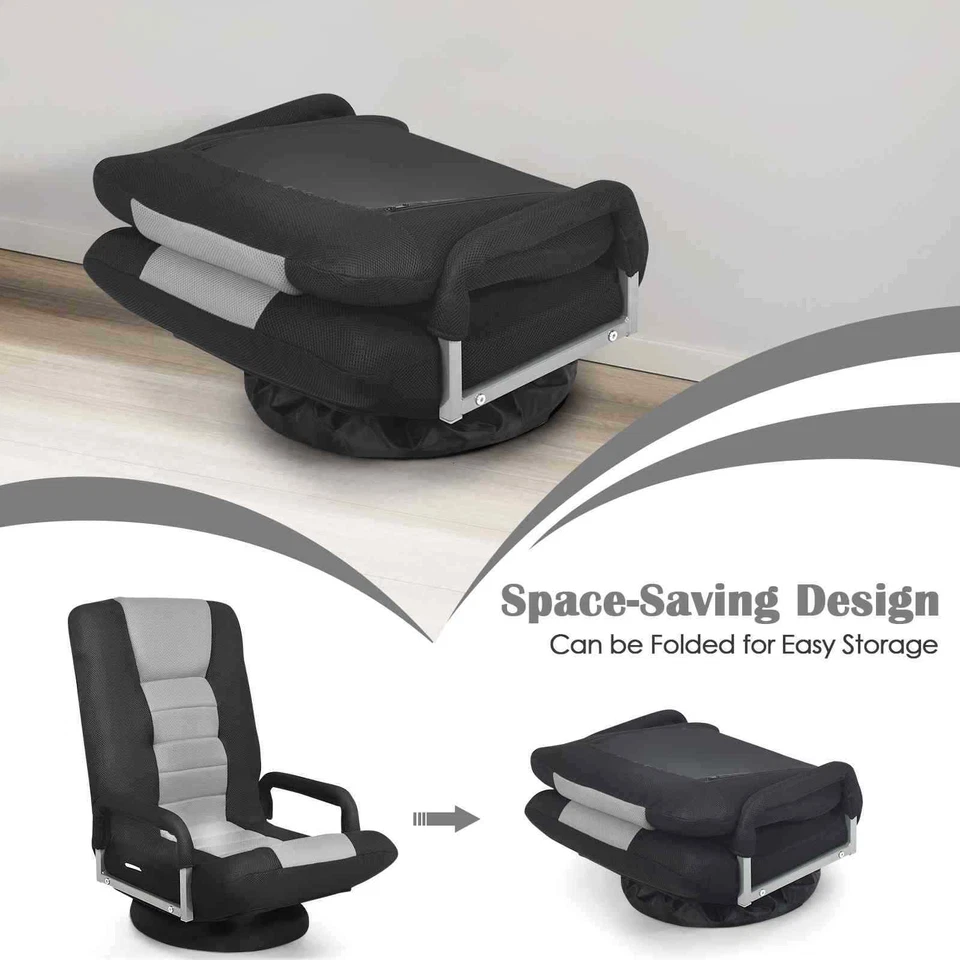 Padded Lazy Reclining Folding Gaming Chair with 5-Position Adjustable Backrest - image 3 of 4