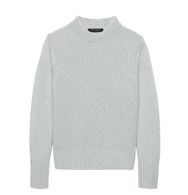 gray mock neck sweater