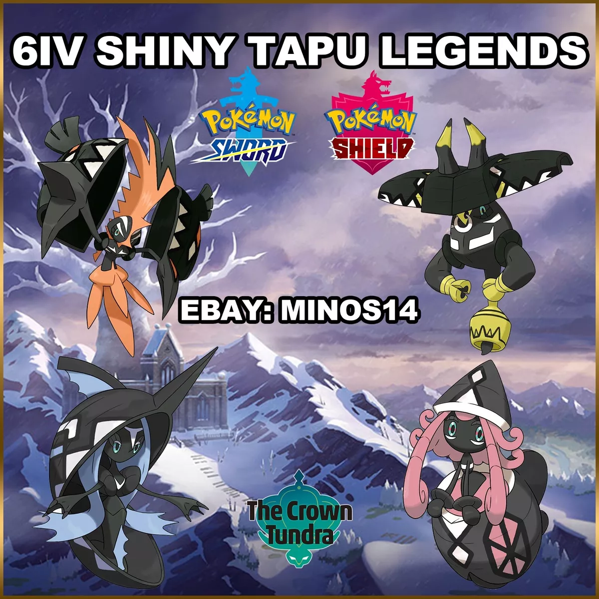  All 11 Shiny 6IV Ultra Beasts Crown Tundra Legendaries with  Master Balls for Sword and Shield : Toys & Games