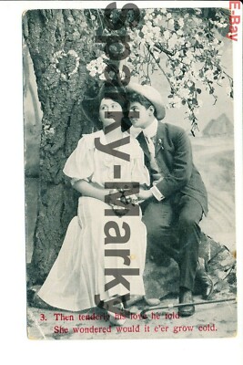 Dann zärtlich seine Liebe erzählte er alte Postkarte K09