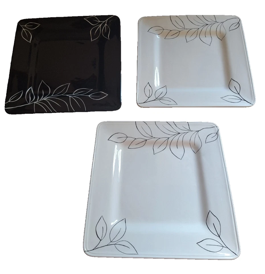 Juego Floral Laurie Gates Anna Cuadrado Blanco y Negro DESCONTINUADO Foto 3 de 4