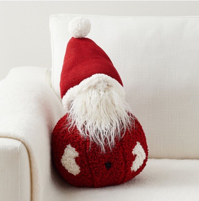 NEW/NWTA Pottery Barn Jolly Santa Shaped Pillow