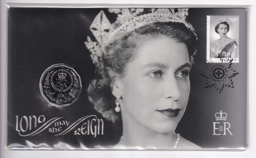 AUSTRALIAN PNC: 2015 50 CENT QUEEN ELIZABETH LONG MAY SHE REIGN COIN #M2303