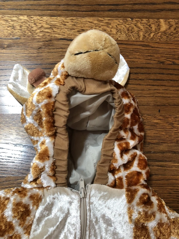 长颈鹿服装毛绒连帽幼儿尺寸 4T 万圣节装扮男孩/女孩 — 第 3/4 张图片
