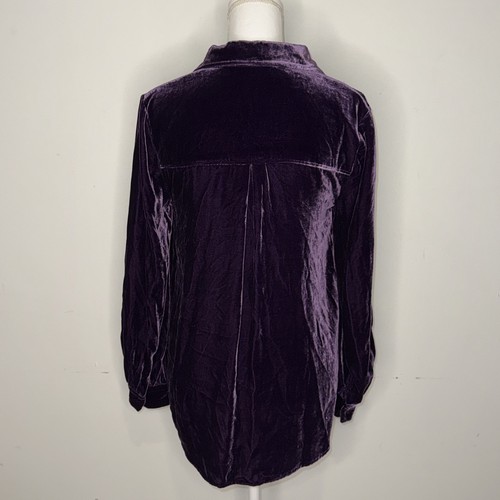Vintage Spiegel Woman’s Purple Rayon/Silk Blend Button Down Velvet Blouse Size 6 - Bild 8 von 13