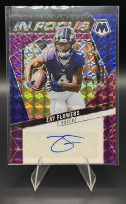 2025 Panini Mosaic - In Focus Signatures Zay Flowers Purple Power /49