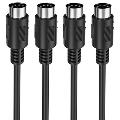 Mellbree MIDI Cable, 2-Pack 1-Feet Male to 5-Pin 1-Feet, Black