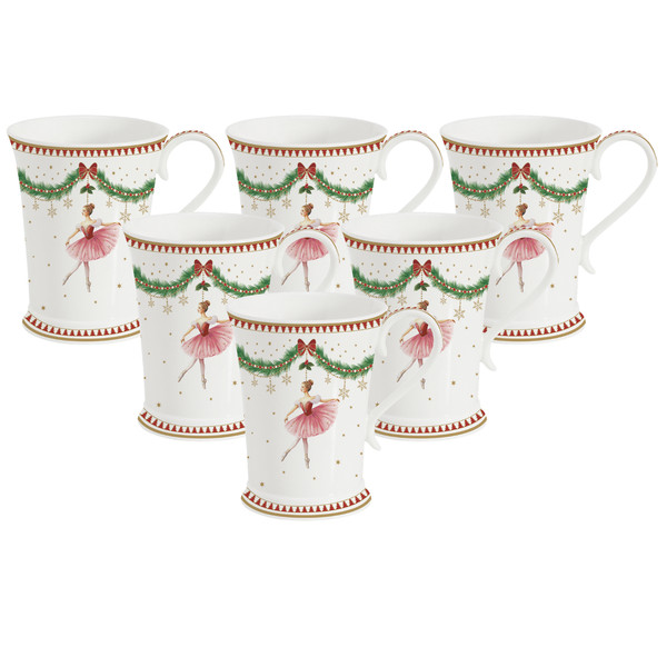 6Er Set Becher Magie DE Noel Weihnachtszauber 300Ml Porzellan In GB Easy Life-image
