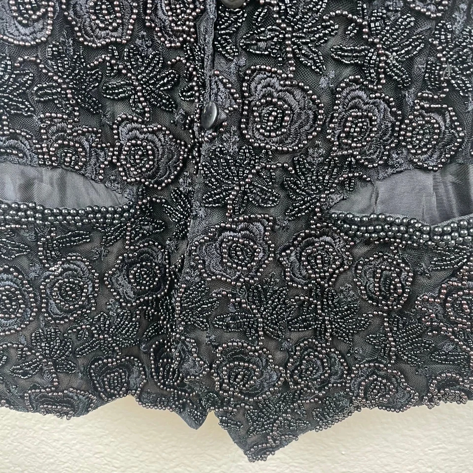 Chaleco vintage para mujer talla L con cuentas a mano caprichoso arte para usar artístico cosplay boho Foto 3 de 4