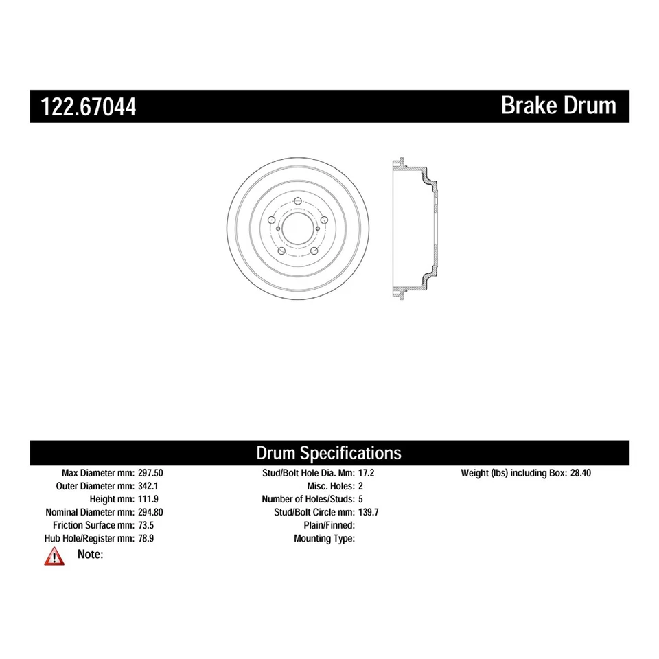 Rear Brake Drum fits 2005 2006 2007 2008 2009-2011 Dodge Dakota 2011 Ram Dakota - Image 2 of 4