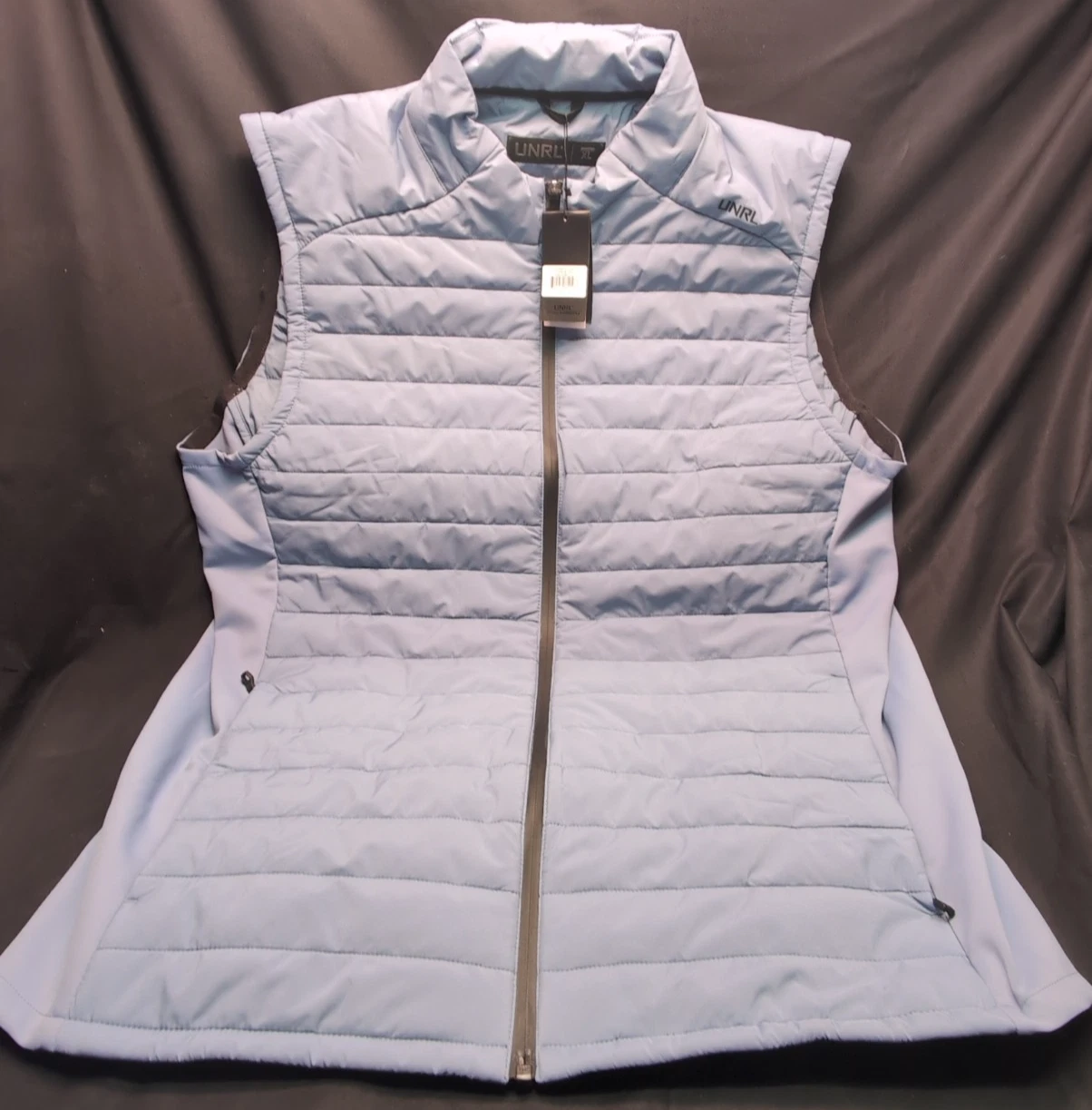 UNRL Vancouver Quilted Vest Size XL, Storm Blue, Full Zip, Natures Valley
