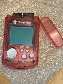 Sega Dreamcast VMU Clear Red Transparent HKT-7000 Japan Tested Working