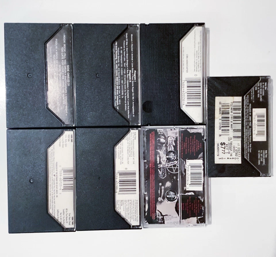 Lot of 6 Vintage 80s Rock Metal Cassettes Motley Crue Def Leppard Ozzy Zeppelin - Imagem 2 de 4