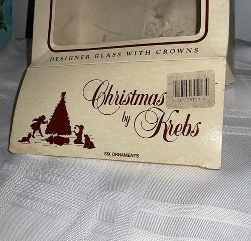 Vtg Christmas By Krebs Glass Ornaments MINT GREEN set 6 Hard To Find - Picture 4 of 12