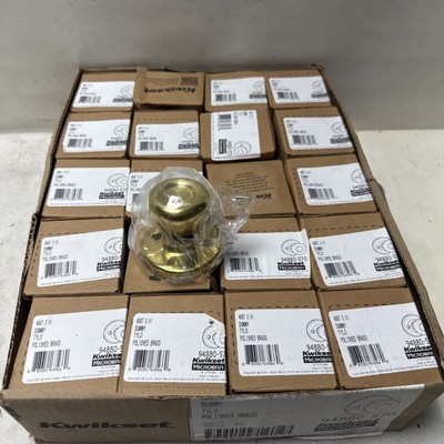 94880-570 KWIKSET MICROBAN Tylo Half-Dummy Knob in Polished Brass 20pk